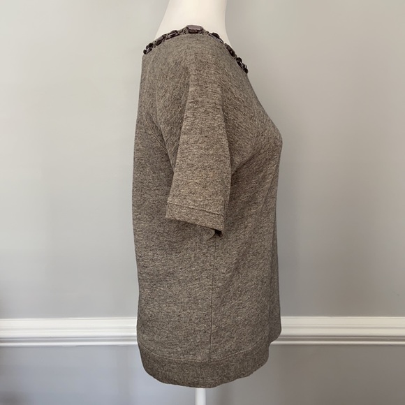 J. Crew Jeweled Collar Short Sleeve Sweatshirt - Picture 3 of 7